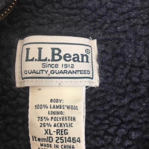 LL Bean Men’s Lamb Wool Full Zip Sweater - Picture 3 of 4